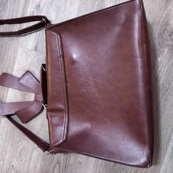 Ecosusi Leather Laptop Messenger Bag Briefcase Satchel Work Brown Bow - Picture 7 of 13